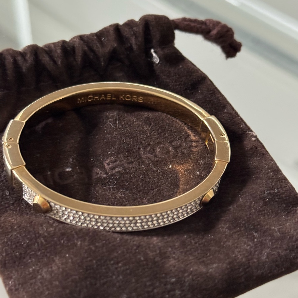 Michael Kors Gold and Silver Textured Bracelet